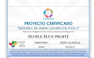 El Club Nuevo Mundo certifica el proyecto "Sistema de Indicadores de Ética"